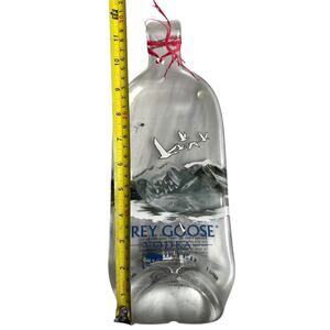 Grey Goose Vodka Melted Bottle Flat Handmade Cheese Tray Appetizer Gift Upcycle